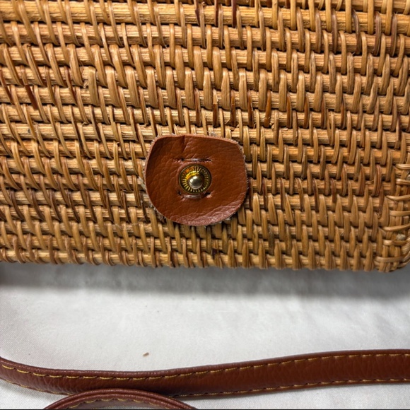 Handwoven Rattan Small Crossbody Bag/Purse Basket Lined Handmade Boho - Picture 8 of 15